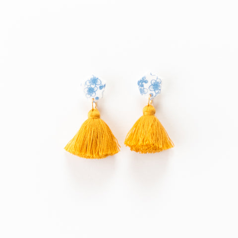 Fleur Earrings - Floral Mustard