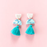 Meave Earrings - Floral Turquoise