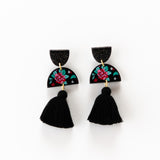 Spring Rose Earrings - Black