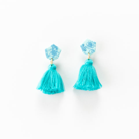 Fleur Earrings - Floral Turquoise