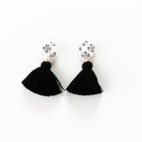 Fleur Earrings - White Clover & Black