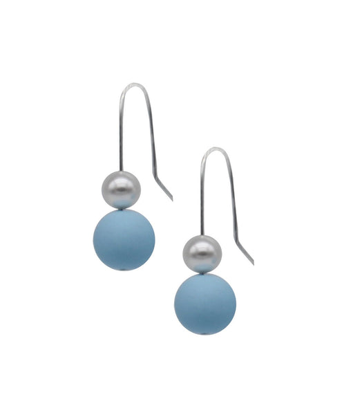 Pearl Drop Earrings - Sky Blue