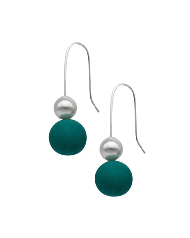 Pearl Drop Earrings - Emerald