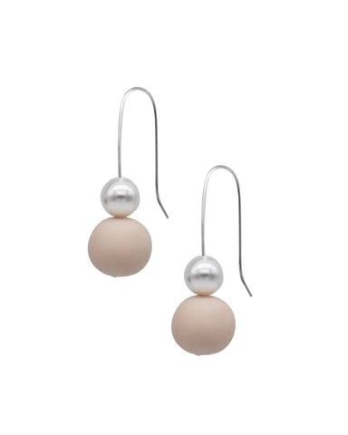 Pearl Drop Earrings - Nude