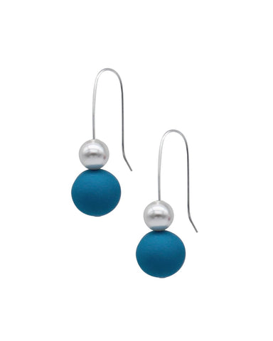 Pearl Drop Earrings - Turquoise