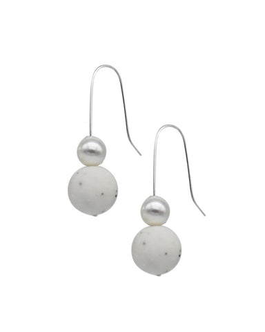 Pearl Drop Earrings - Marble