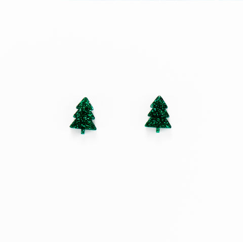Christmas Tree Studs in Green