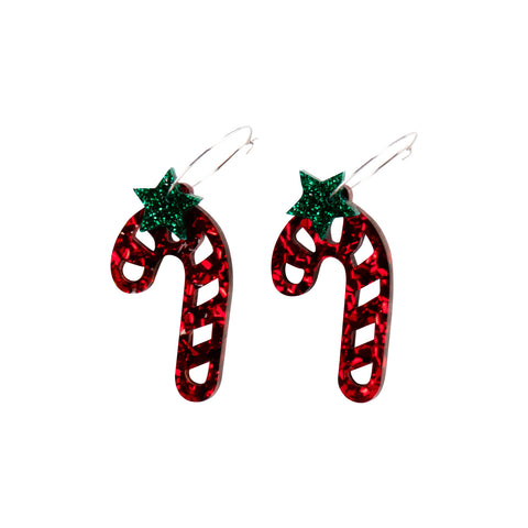 Candy Cane Hoops in Red