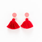 Holly Tassel Earrings in Pink