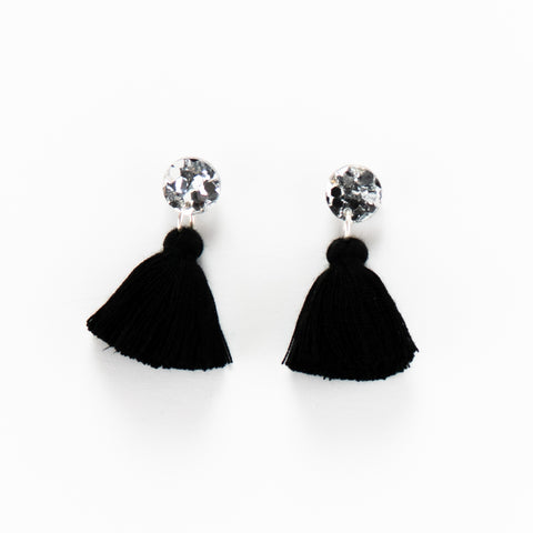 Holly Tassel Earrings in Black